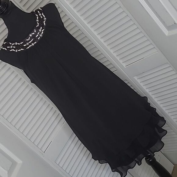 S.L. Fashions sz 10 embelished tiered dress  Pls read about condition - Picture 1 of 8